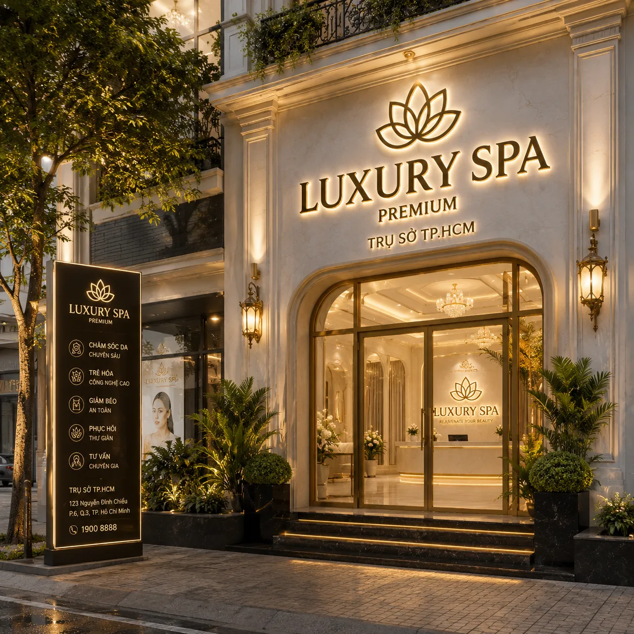 Không gian ở ngoài spa