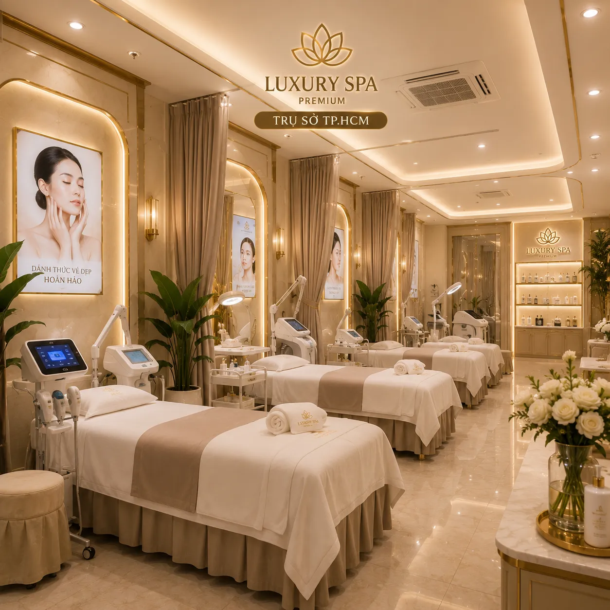 Phòng máy móc hiện đại, không gian thoải mái